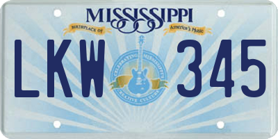 MS license plate LKW345