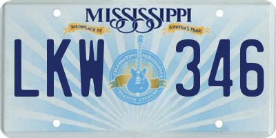 MS license plate LKW346