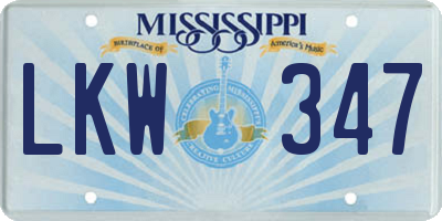 MS license plate LKW347