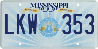 MS license plate LKW353