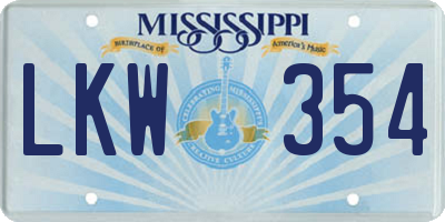MS license plate LKW354