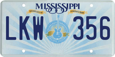 MS license plate LKW356