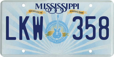 MS license plate LKW358