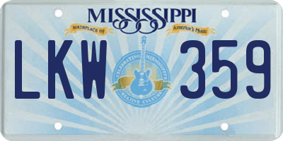MS license plate LKW359