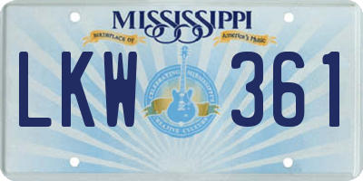 MS license plate LKW361