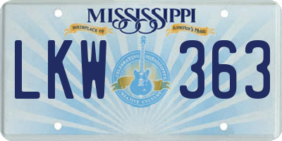 MS license plate LKW363