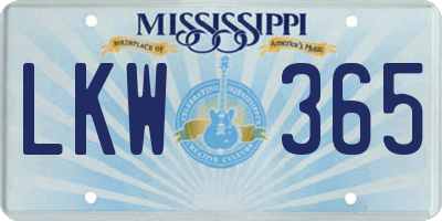 MS license plate LKW365