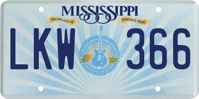 MS license plate LKW366