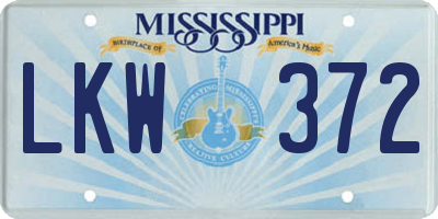 MS license plate LKW372