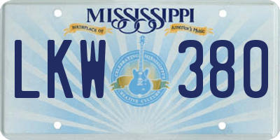 MS license plate LKW380