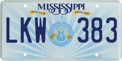 MS license plate LKW383