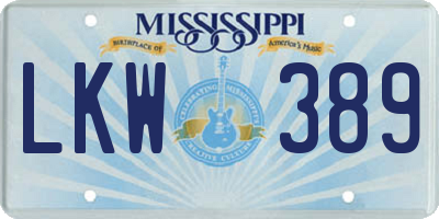 MS license plate LKW389