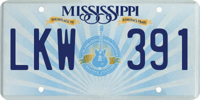 MS license plate LKW391