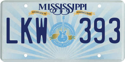 MS license plate LKW393