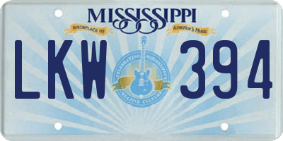 MS license plate LKW394