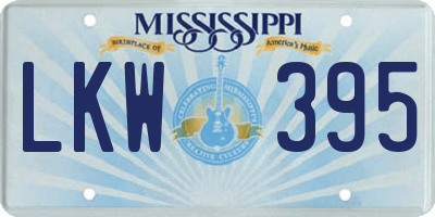 MS license plate LKW395