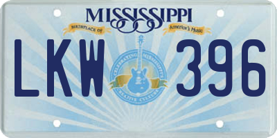 MS license plate LKW396