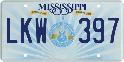 MS license plate LKW397