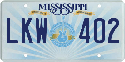 MS license plate LKW402