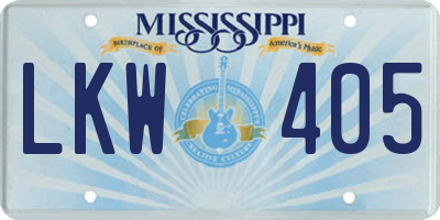 MS license plate LKW405