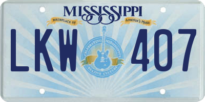 MS license plate LKW407
