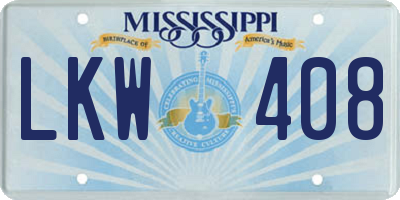 MS license plate LKW408