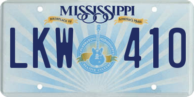 MS license plate LKW410