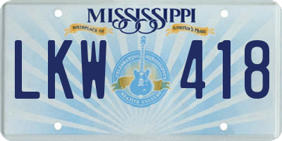 MS license plate LKW418