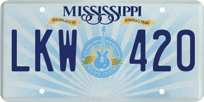 MS license plate LKW420