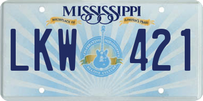 MS license plate LKW421
