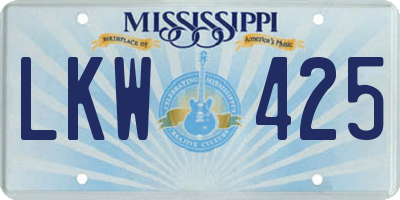 MS license plate LKW425