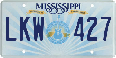 MS license plate LKW427