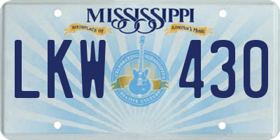 MS license plate LKW430
