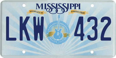 MS license plate LKW432