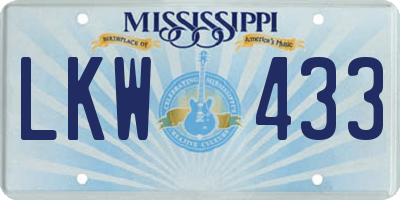 MS license plate LKW433
