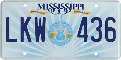 MS license plate LKW436