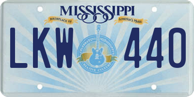 MS license plate LKW440