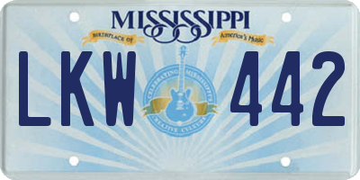 MS license plate LKW442