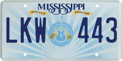 MS license plate LKW443
