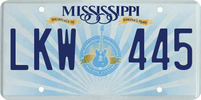 MS license plate LKW445