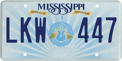 MS license plate LKW447