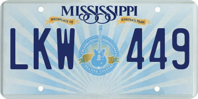 MS license plate LKW449