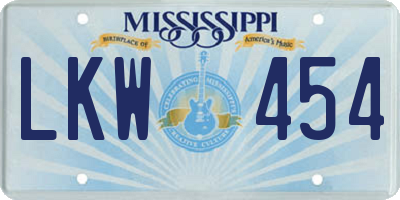 MS license plate LKW454