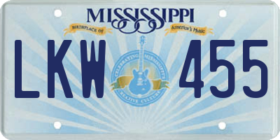 MS license plate LKW455