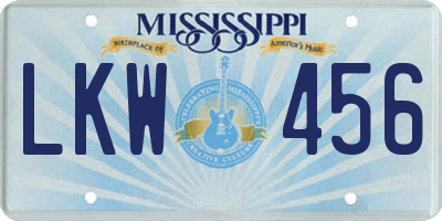 MS license plate LKW456