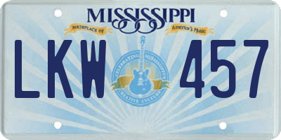 MS license plate LKW457