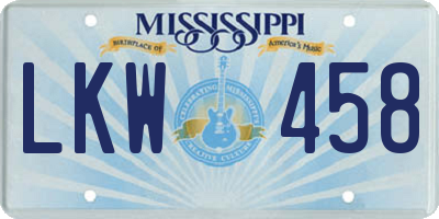 MS license plate LKW458