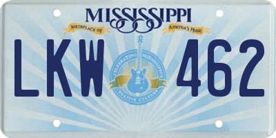 MS license plate LKW462
