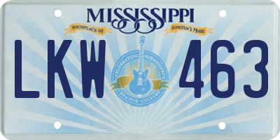 MS license plate LKW463