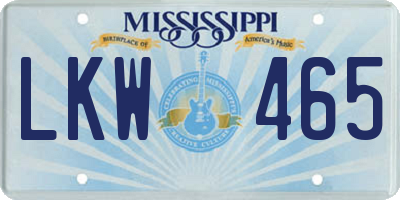 MS license plate LKW465